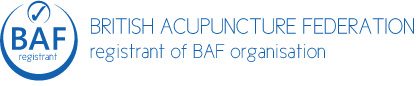 British Acupuncture Federation Logo : BAF registration for Juli M Stuart for Acupuncture Canterbury